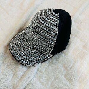 Glamorous Black and Silver Rhinestone Hat